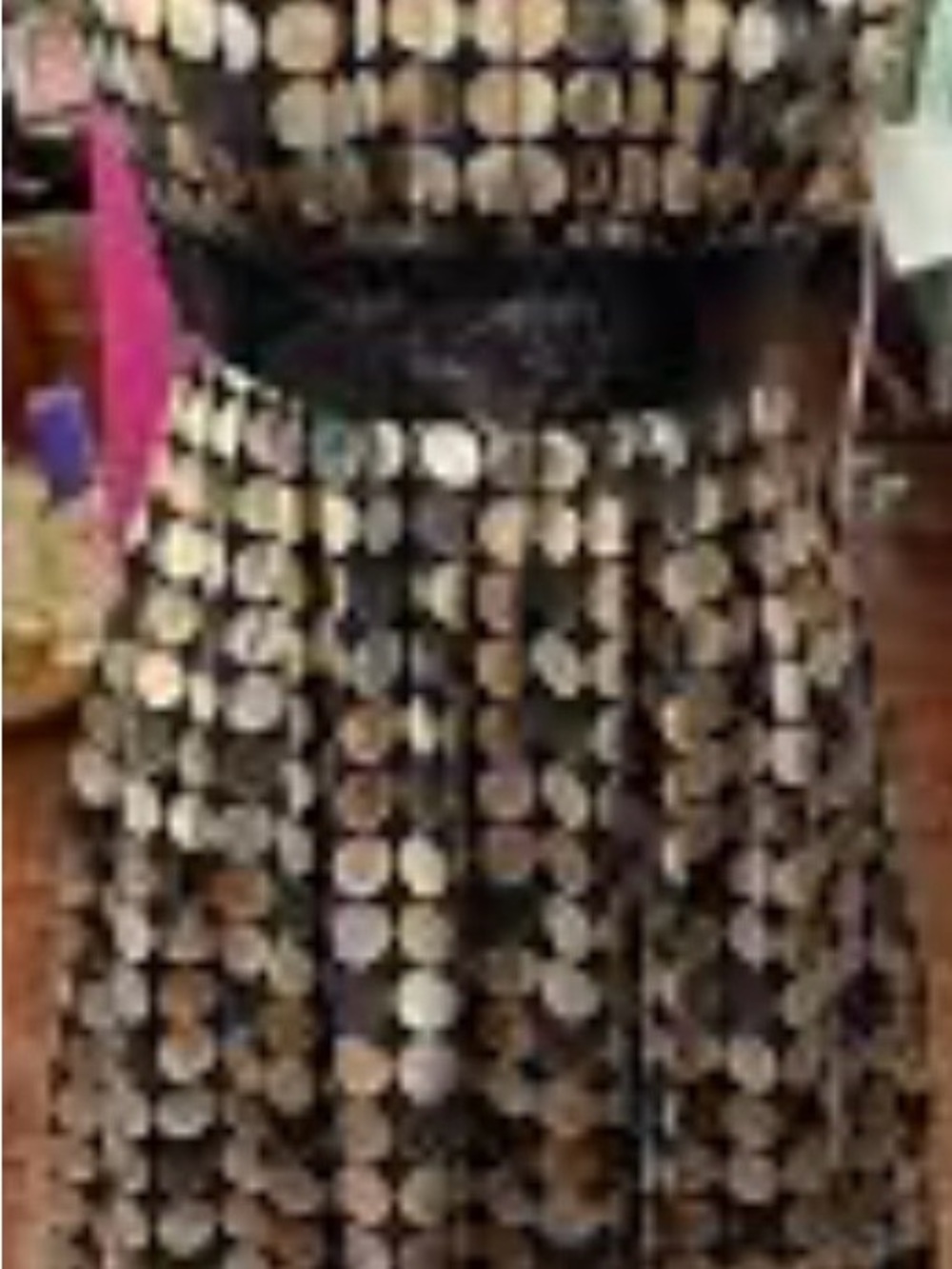 Roulette Black Dress with Gold Sequin Circles
